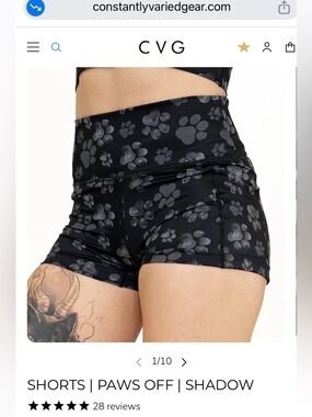 Constantly Varied Gear Paws Off Shadow Black & Gray High-Waist Bike Shorts